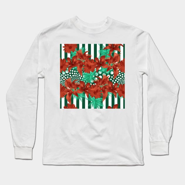 red flowers Long Sleeve T-Shirt by ilhnklv